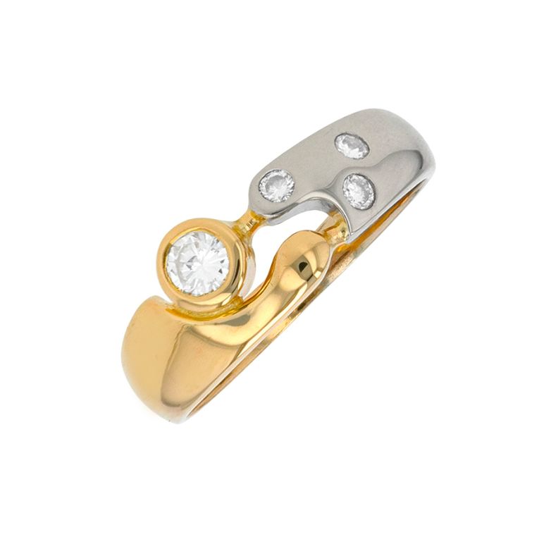 Bague diamants 0.215 carat 2 ors 3.31g Comme neuf -  reconditionné disponible sur Gemme Les Bijoux